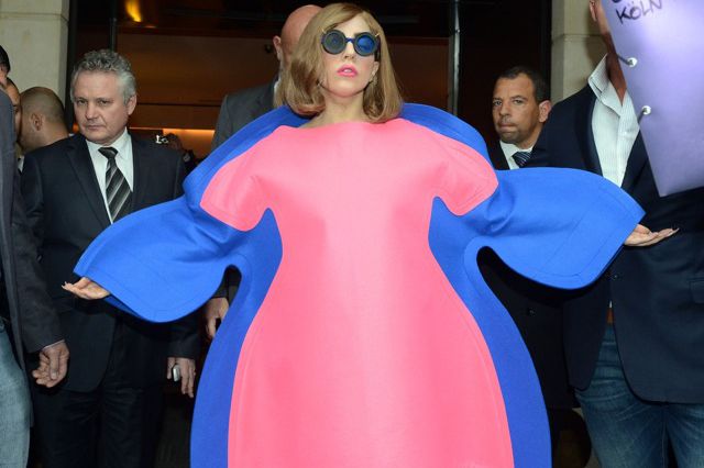 Lady Gaga in Paris yesterday